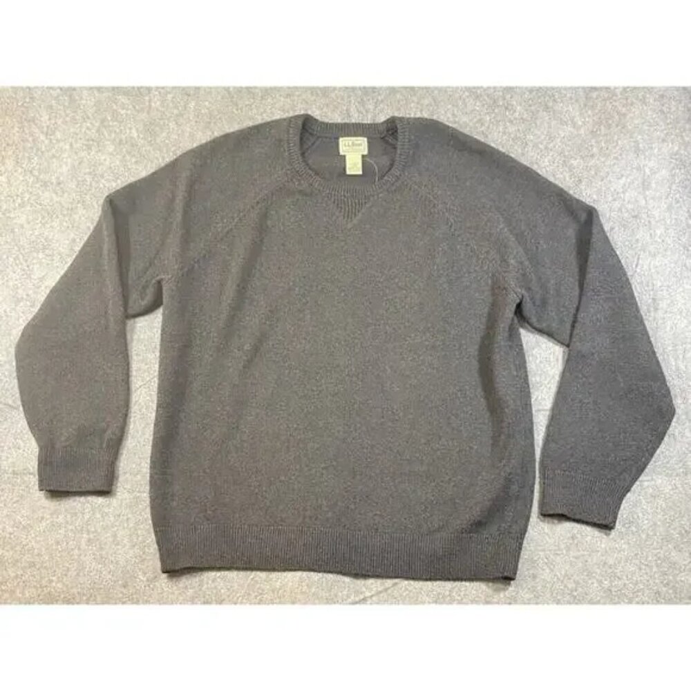 LL Bean Grey Crew Neck Sweater Men Size Large